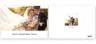 Photobook cover featuring a wedding theme with a bride and groom embracing, surrounded by a bouquet of flowers. The cover is titled ''Recommended Basic Theme'' and includes a smaller image of the couple on the back cover with the label ''Plain Theme.'' Ideal for personalised gifts, photo albums, and wedding keepsakes.