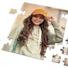 Close-up of a personalised jigsaw puzzle featuring a vibrant summer image of a child wearing yellow sunglasses and a blue swimsuit. The puzzle is partially assembled with one piece missing, showcasing the high-quality print and colourful design. Ideal for gifts for men, baby shower gift ideas, Christmas gifts, and personalised gifts in South Africa.