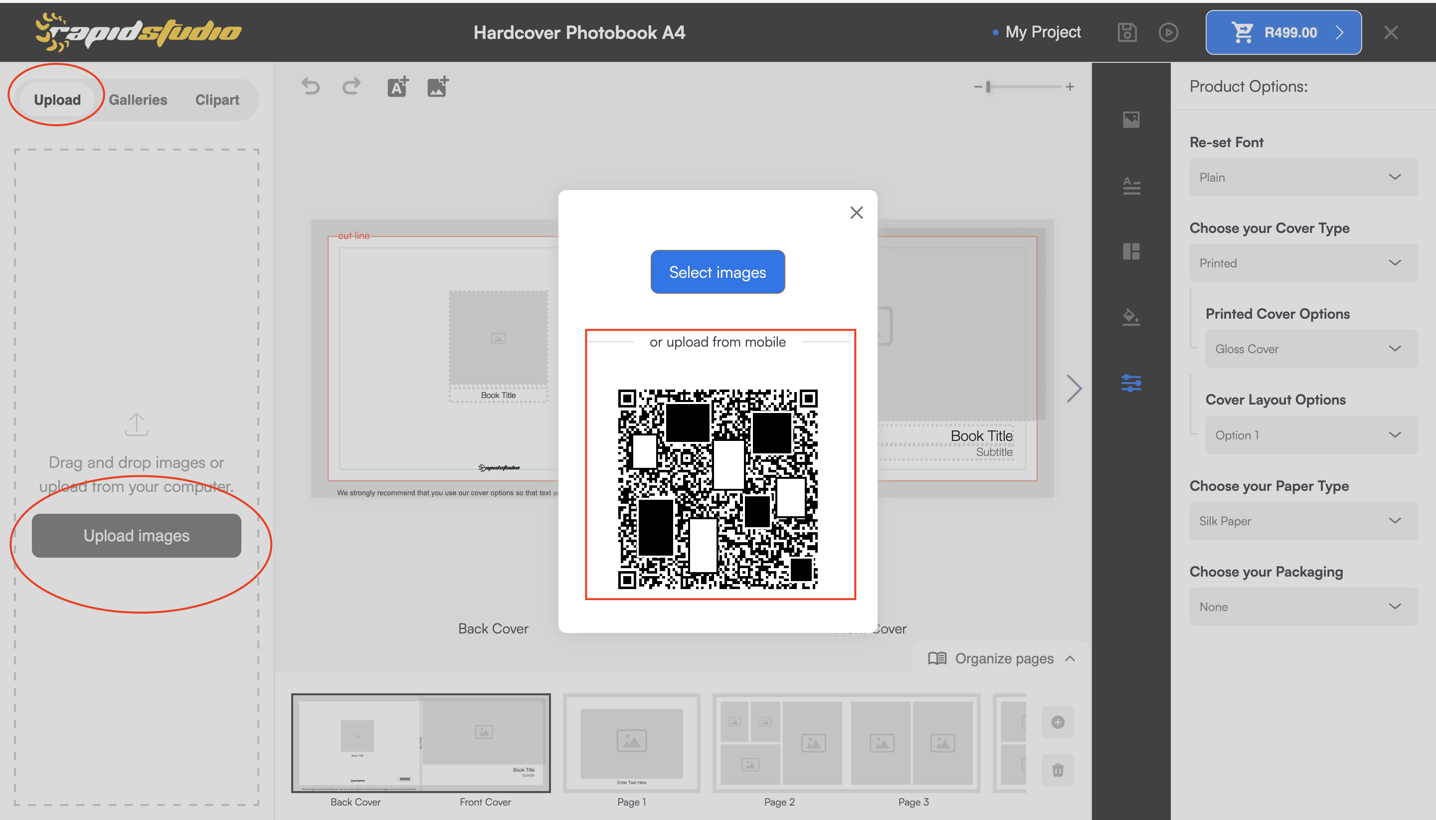 Screenshot of HEIC upload feature