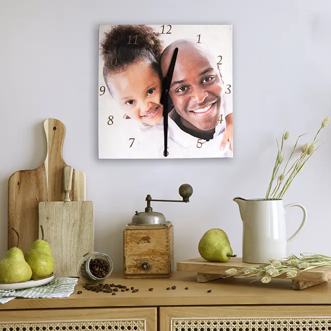 Capture your cherished moments with our personalised canvas clock, featuring your own family snap against the backdrop of Table Mountain, a keepsake that ticks in true Mzansi style.