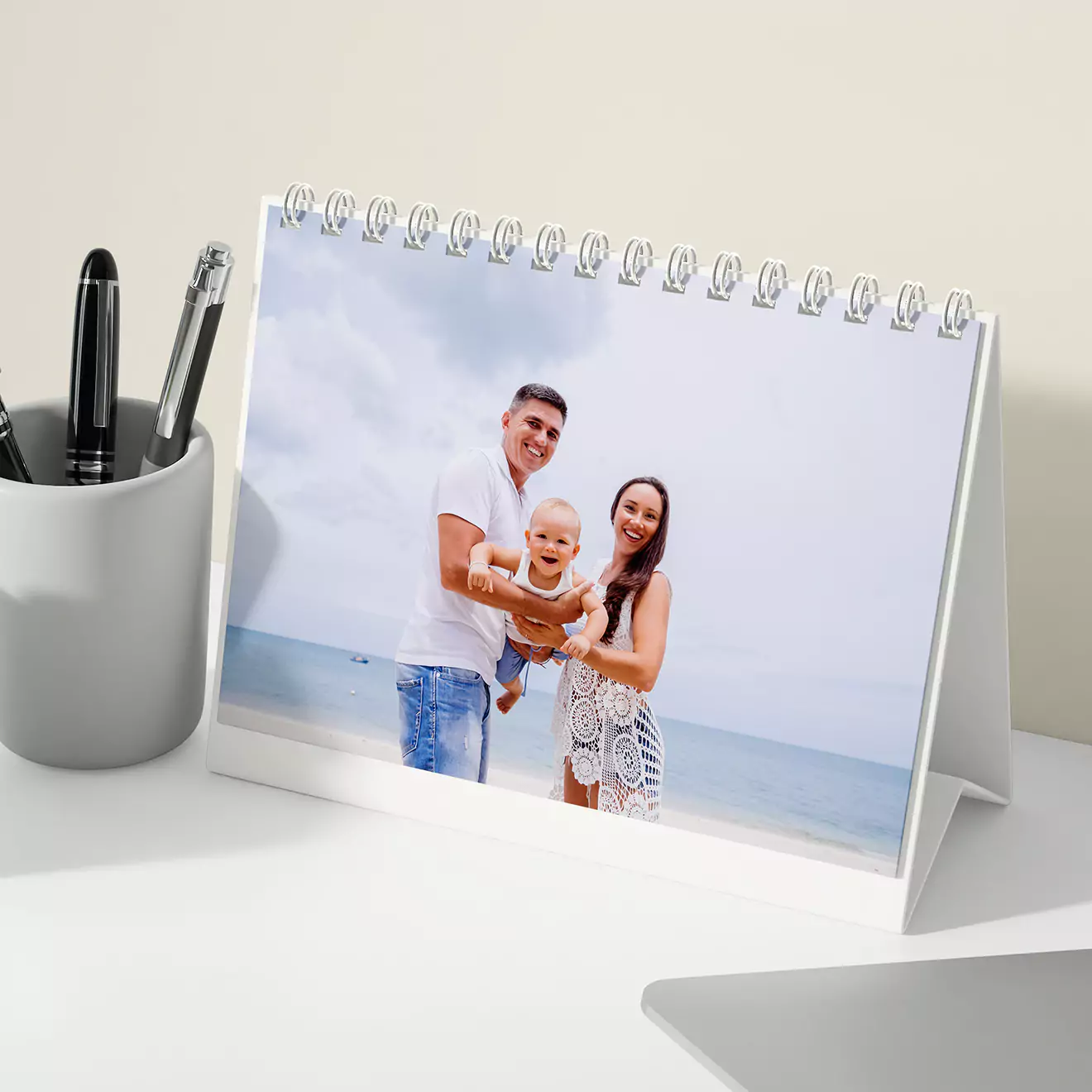 Personalised photo flipper featuring a charming image of a girl with her dog, ideal for keeping beloved pet memories close and on display in any room.