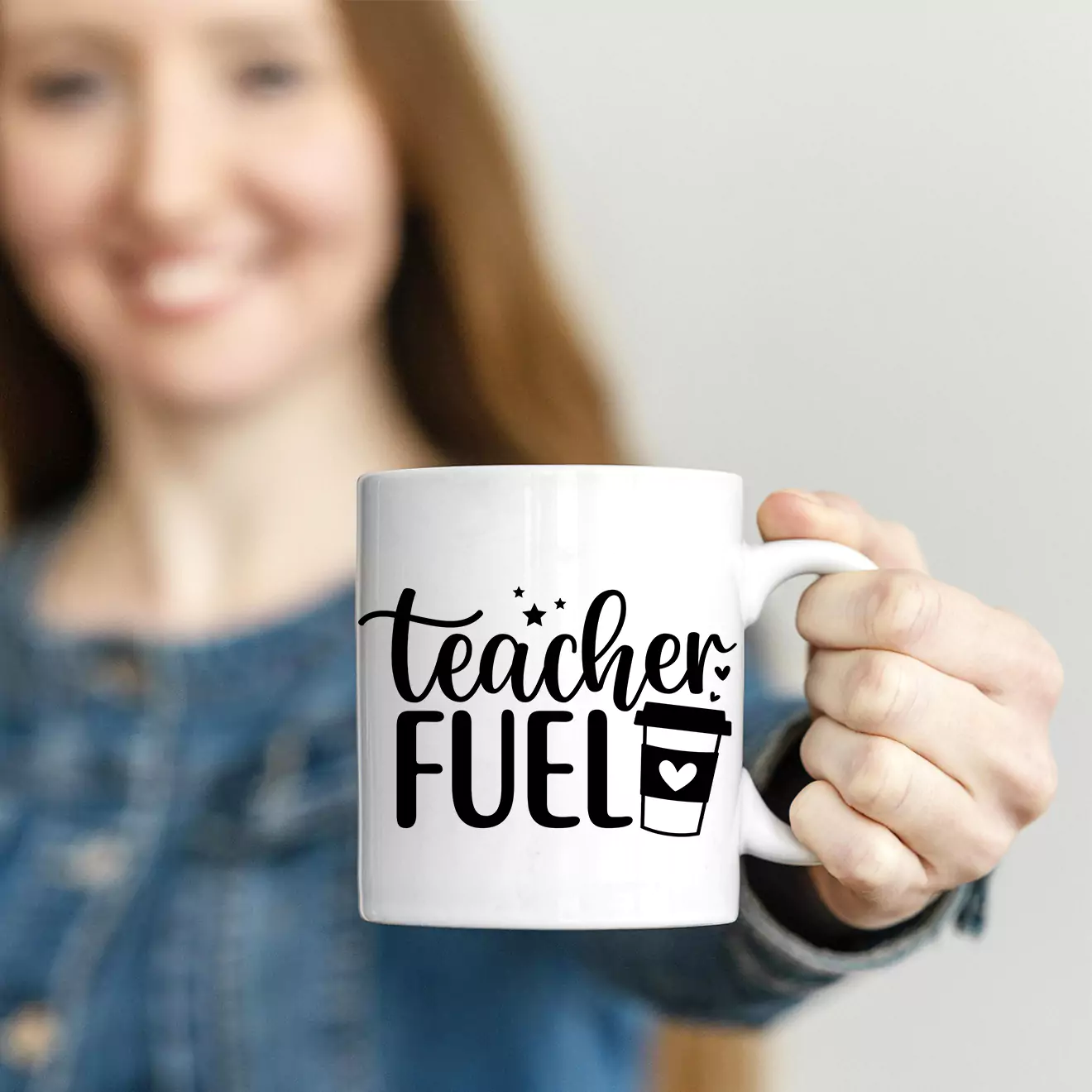 A stylish mug with the phrase 'Teacher Fuel' elegantly printed, perfect for teachers. A thoughtful and practical gift from RapidStudio to show appreciation and support for educators.