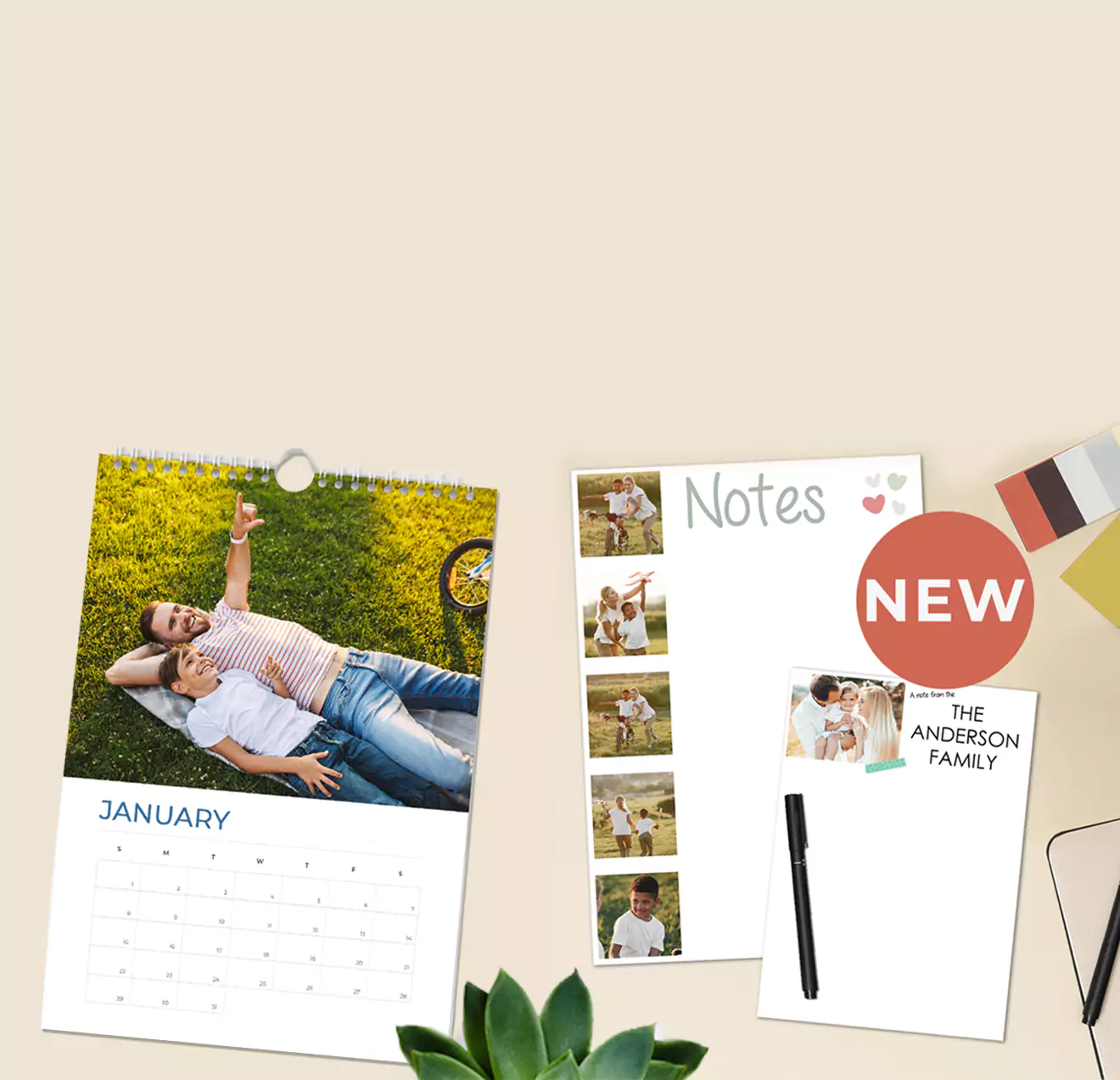 RapidStudio's stationery page, featuring personalised Photo calendars, notebooks, diaries, and school supplies. Perfect for adding a unique touch to your daily essentials with custom designs and photos.