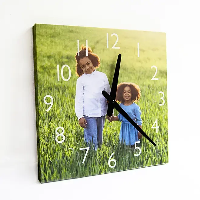 Put your photo on a personalised canvas wall clock online with RapidStudio