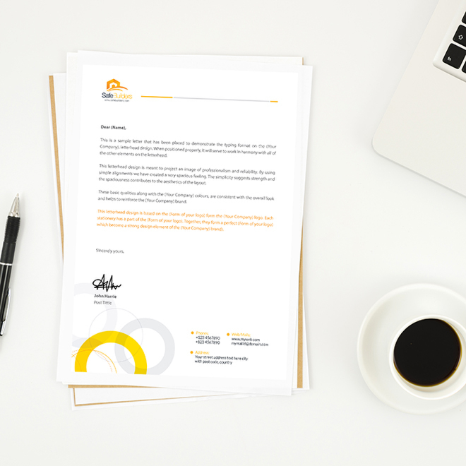 Print your own business letterheads online with RapidStudio