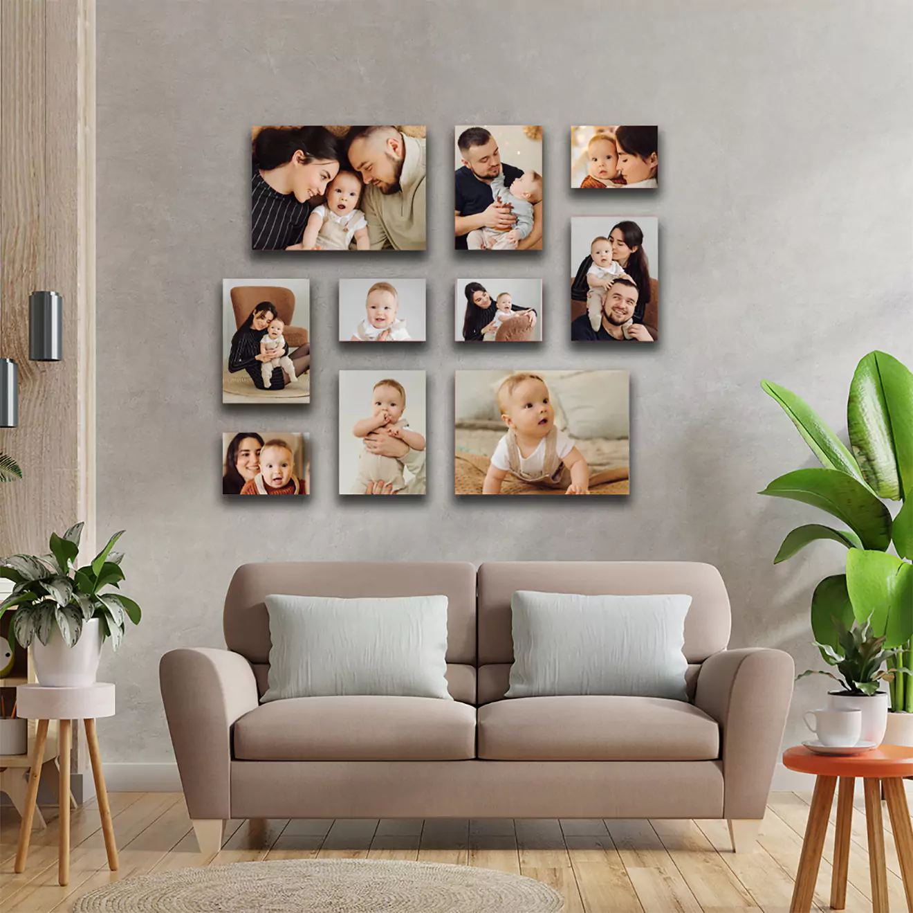 Premium ten-piece canvas set depicting tender moments between a baby and its parents, ideal for creating a heartfelt display in family areas. Shop this top-rated, cost-effective option in South Africa.