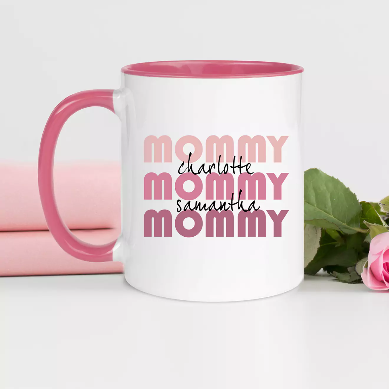 Charming 'Mommy' themed mug, perfect for celebrating motherhood. Ideal as a Christmas gift, Valentine's Day gift, or birthday present. Perfect gifts for her. Personalised gifts in South Africa.
With pink Inside.