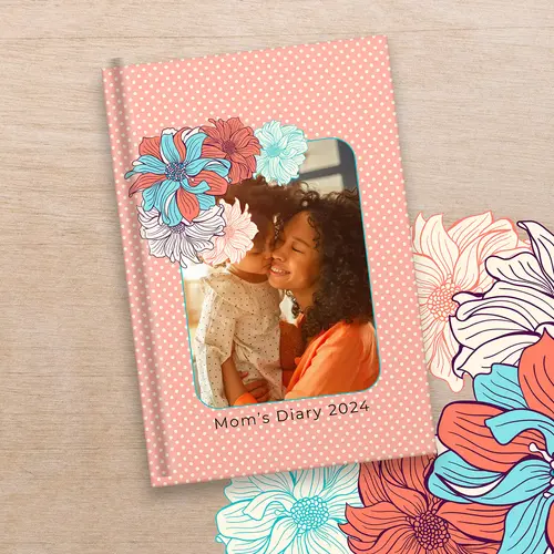 A5 personalised diary, compact and convenient for on-the-go organisation, with options to customise the cover with your chosen design or text. Perfect for keeping track of your appointments and tasks.