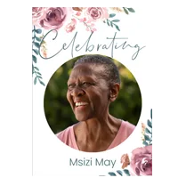 Image of a 'Themed Flower Memory Order of Service' booklet, adorned with floral motifs, designed to honour loved ones with elegance and reverence during memorial services.