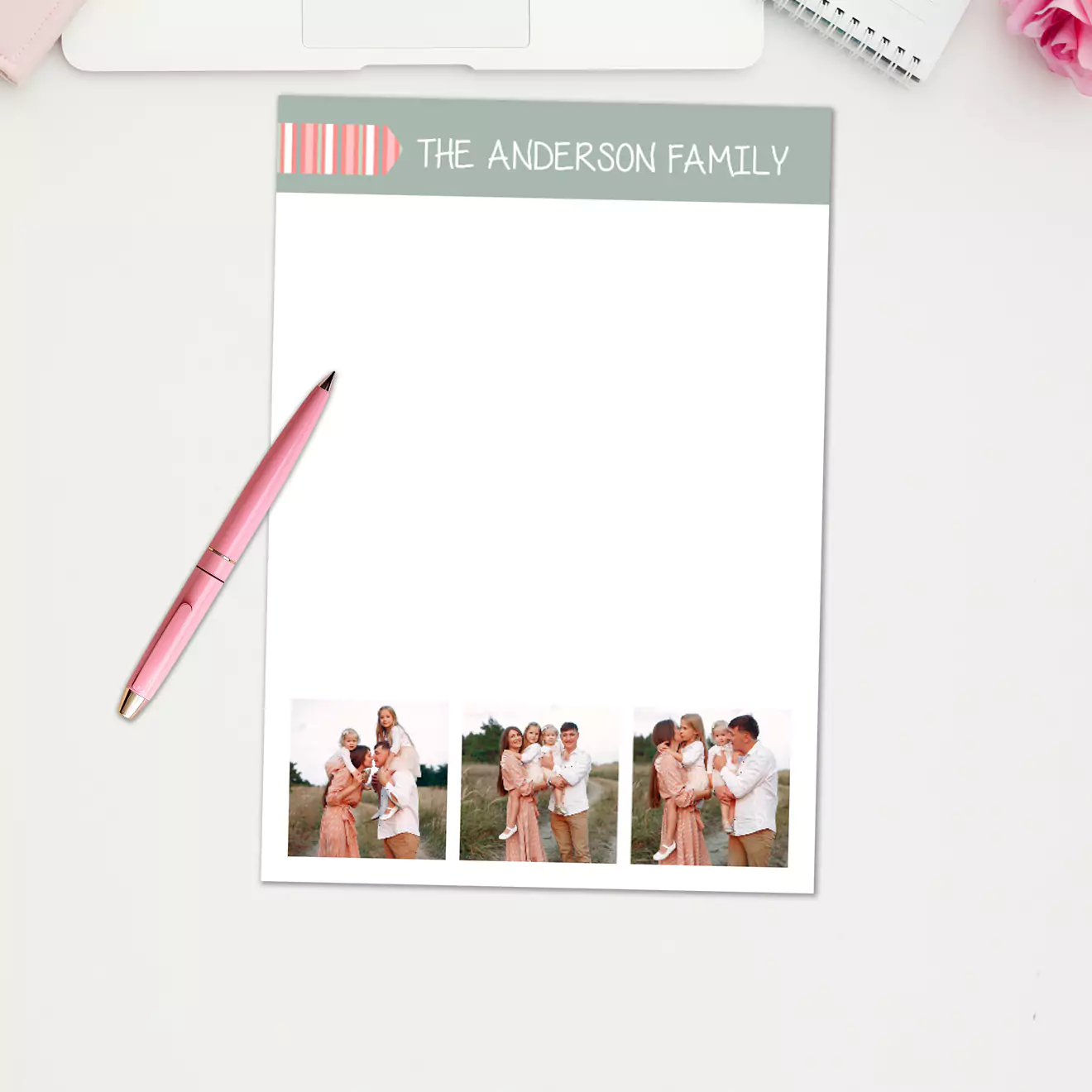 Image of a A5 Themed notepad titled 'Family Notes' with a warm, inviting design, perfect for recording family memories, plans, and messages, an ideal gift for everyone.