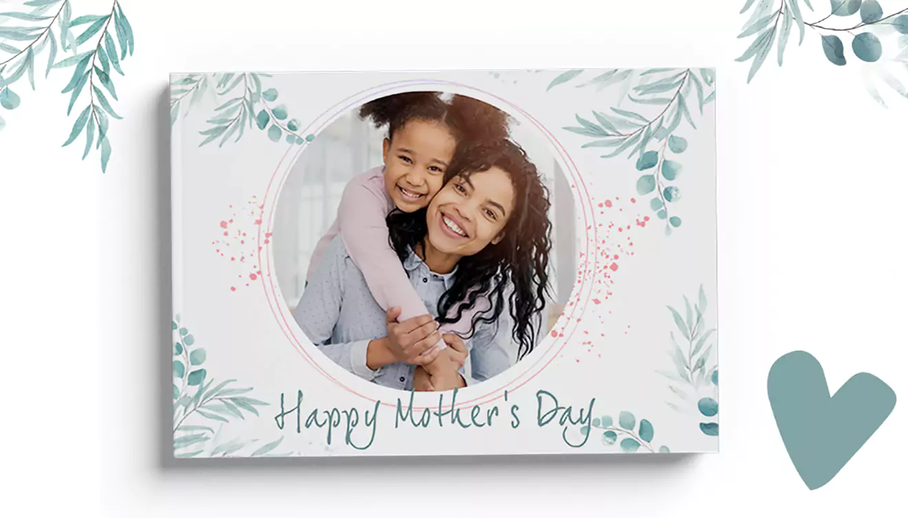 Mother's Day photo book featuring a mom and a young girl, celebrating their special bond - banner