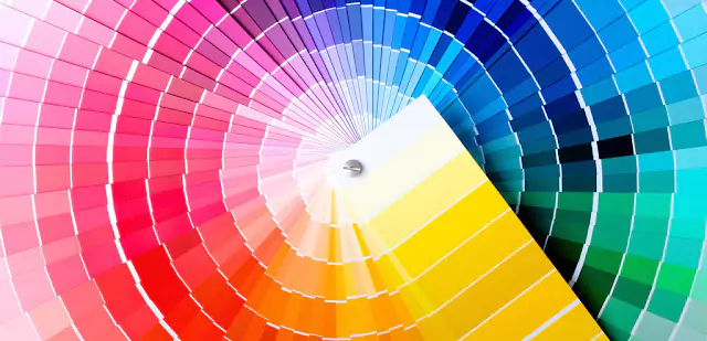 Pantone color chart displaying a range of standardised colour swatches