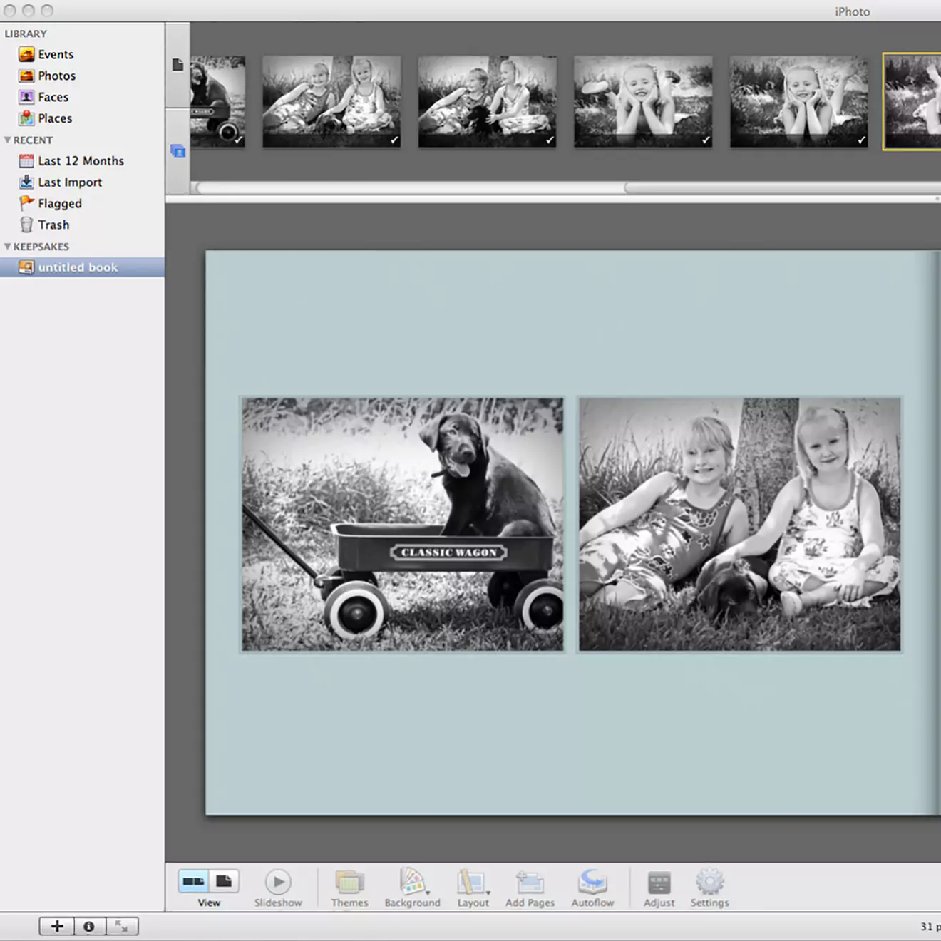 Creating a PDF from an iPhoto photo book, preparing to share or print