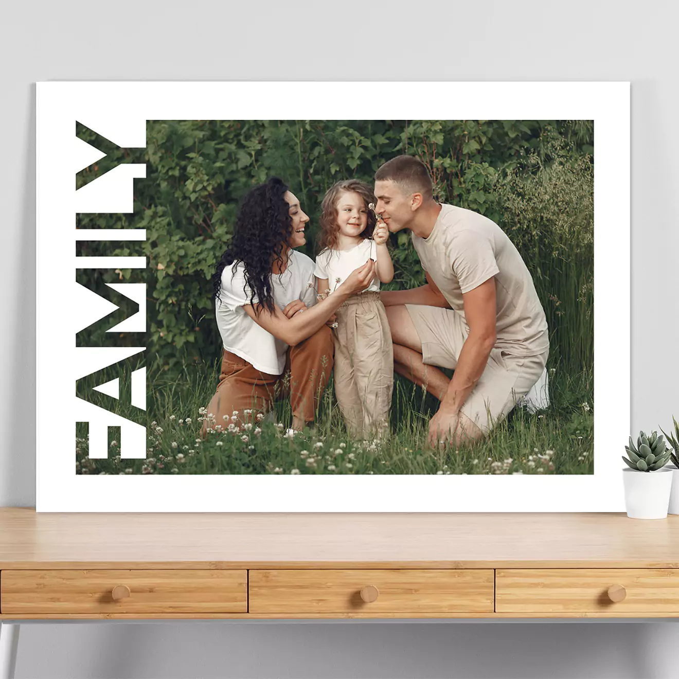 Family photo canvas collage, showcasing cherished moments and memories