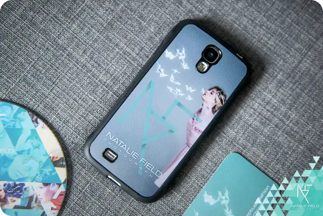 Cell phone cover featuring a design by Natalie Field, showcasing her unique artwork