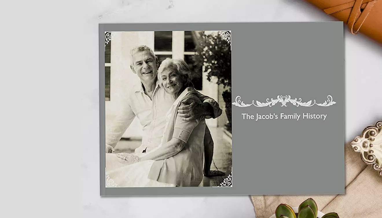 Heritage photo book with an old-style design, capturing timeless family memories - banner