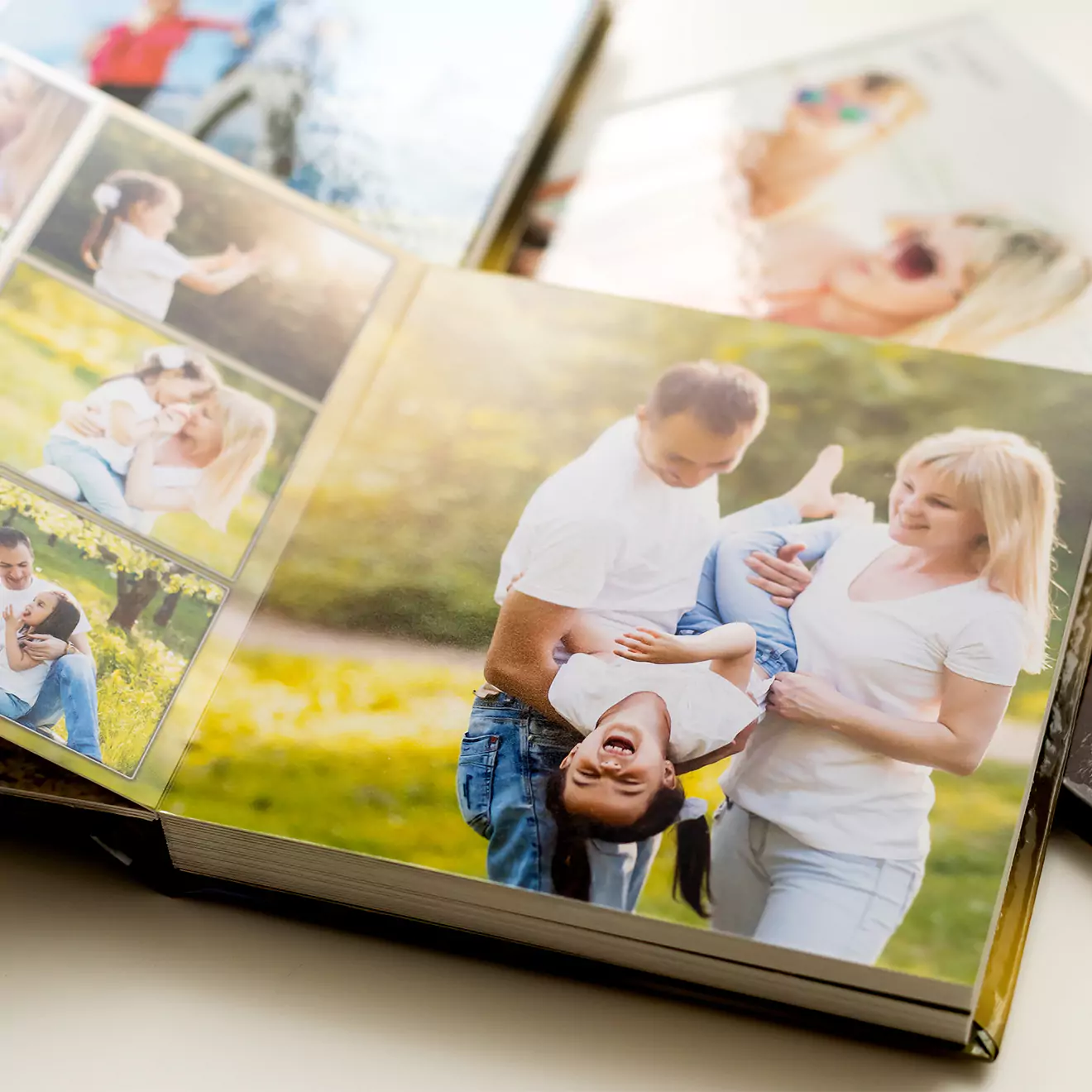 The perfect photo book for the family having fun, capturing joyful moments and unforgettable memories together