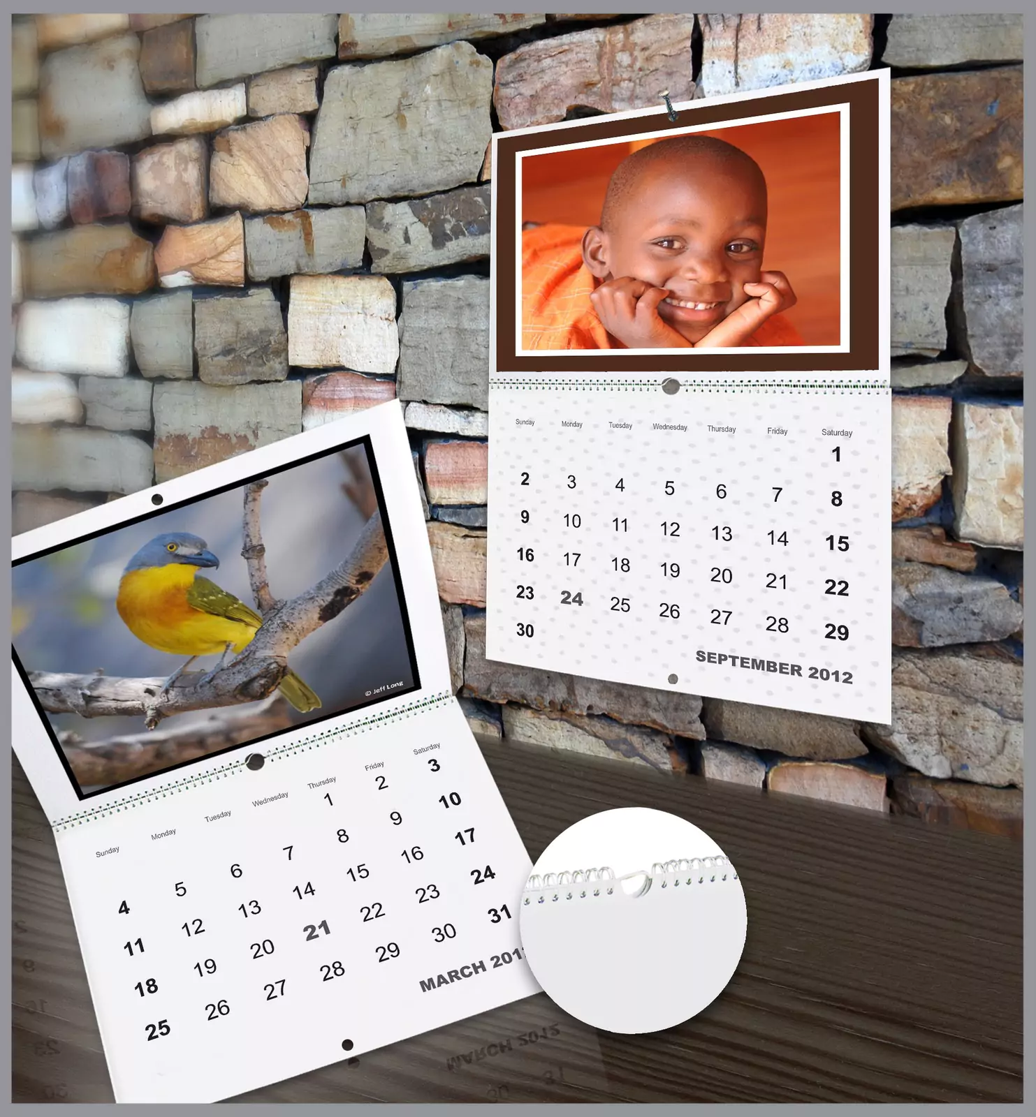 Personalised photo calendar from RapidStudio, featuring custom photos to make each month special